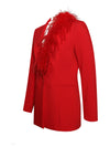 Icey Feather Blazer ( Red )
