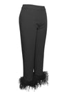 Icey Cropped Feather Pants ( Black )