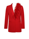 Icey Feather Blazer ( Red )